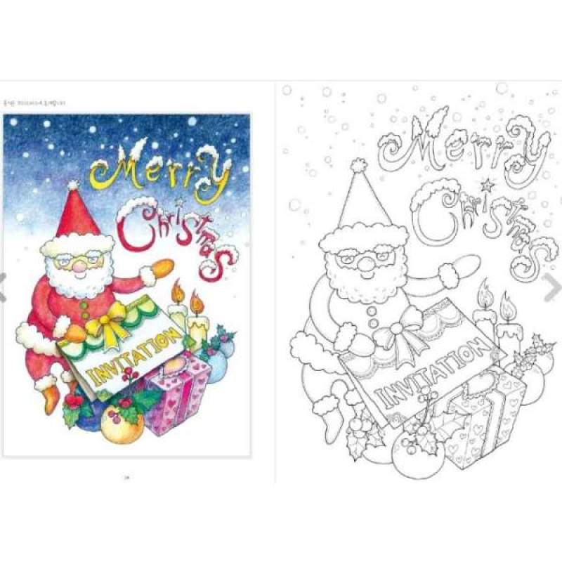 Jual Merry Christmas Korea Coloring Book Buku Mewarnai Natal di Seller