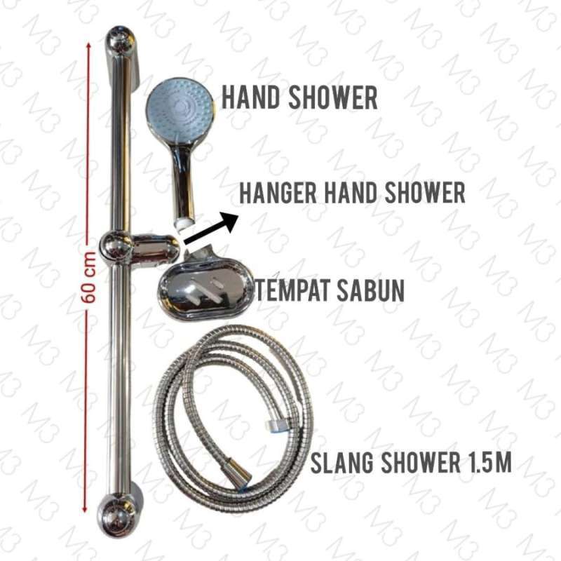 Jual Hand Shower Tiang / Shower Set Tiang / Hand Shower Tiang Set Bulat Di Seller