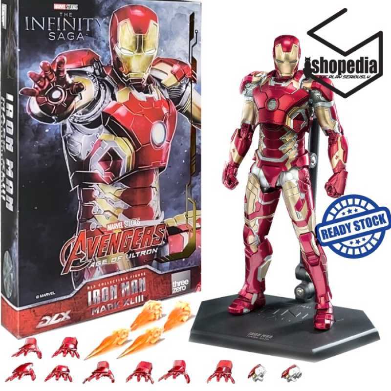 Figurine ThreeZero DLX Iron Man Mark 43 Version Endommagée Au Combat - Échelle 1/12 - Neuf Sous Blister