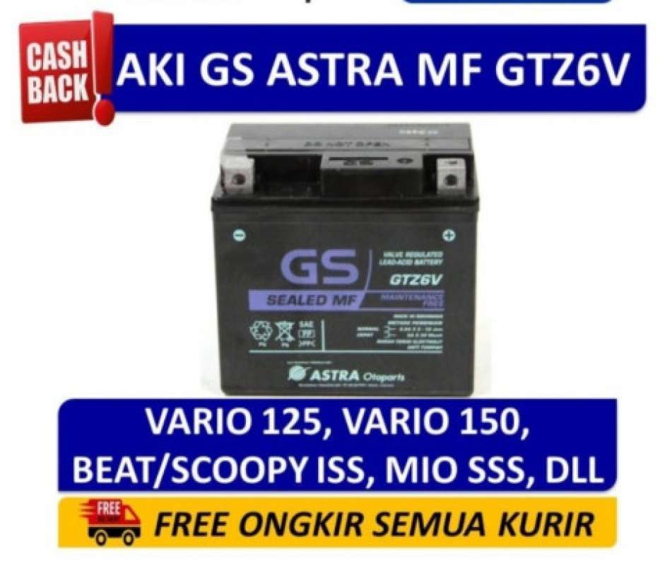 Promo AKI GS ASTRA GTZ6V 100% ORIGINAL UNTUK MOTOR Motor Honda PCX DLL