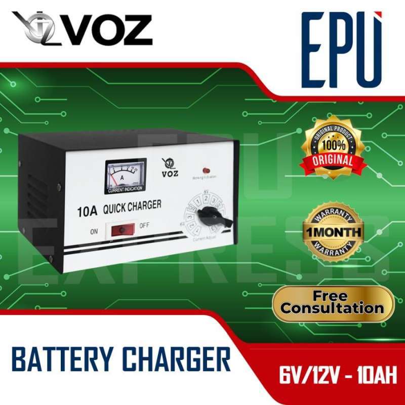 Jual Voz Quick Charger Aki 10A 6v 12v Charge Accu Alat Cas Aki Motor