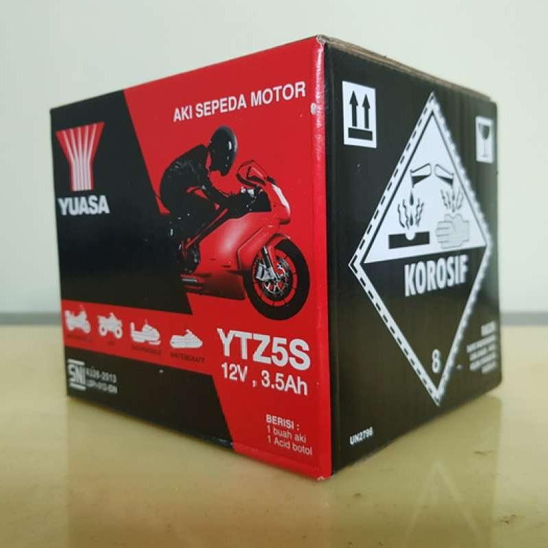 Promo Aki Motor Honda Supra X125 Helm In Ytz5s Yuasa Accu Kering