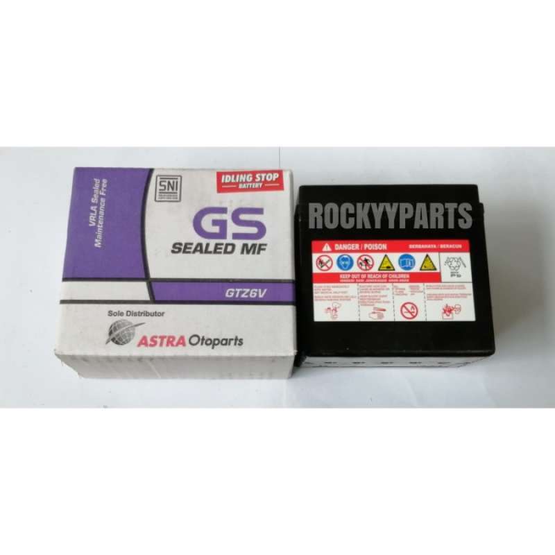 Promo Aki Motor Gs Gtz6V Cbr 150R, Sonic, Vario 150/Accu Kering Mf