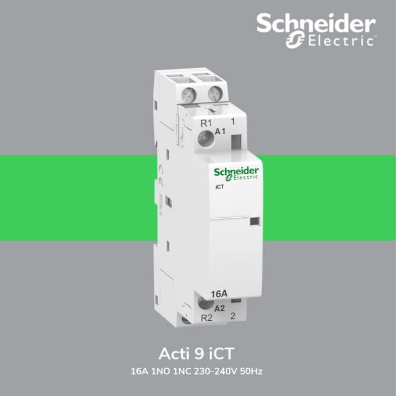 Contacteur Schneider Electric Acti9 ICT 16A 1NO+1NC 24V AC - Blanc, Isolation Classe 2