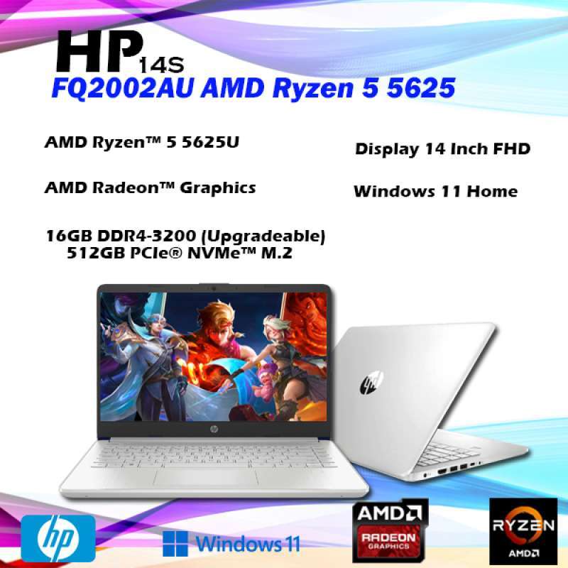 Jual Laptop HP 14S FQ2002AU AMD Ryzen 5 5625 16GB/512GB di Seller ss ...