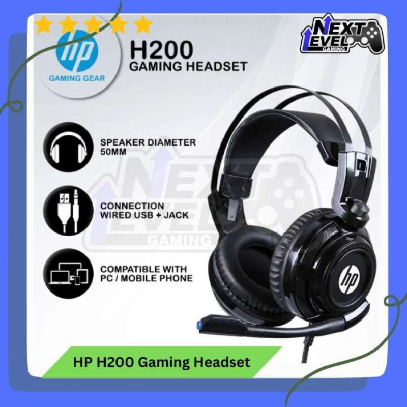 Promo Gaming Headphone HP H200 USB+Jack Gaming Headset incl Audio