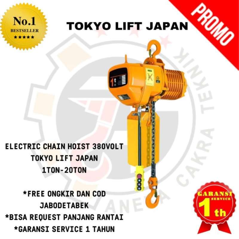 Promo electric chain Hoist 3 ton x 6 meter 3phase TOKYO LIFT JAPAN