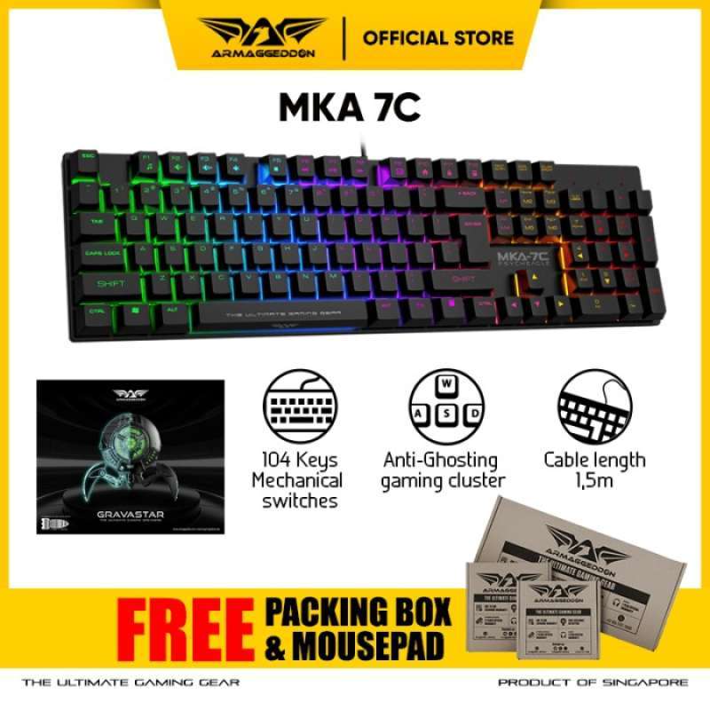 Promo Keyboard Mechanical Gaming Armaggeddon MKA 7C Psycheagle Blue ...