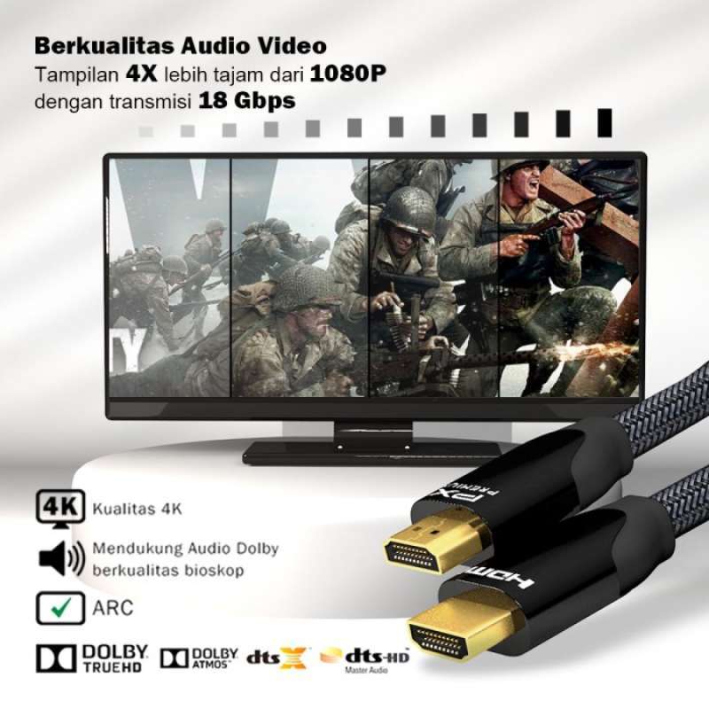 Promo 4K High Speed Kabel HDMI dengan Ethernet PX HD2-1.2MX Full HD ...