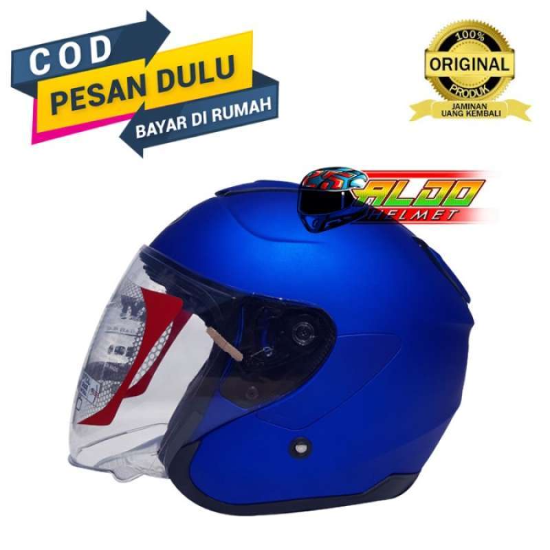 Promo Helm Kyt Half Face / Kyt Kyoto R Biru Doff / Original Kyoto Sni