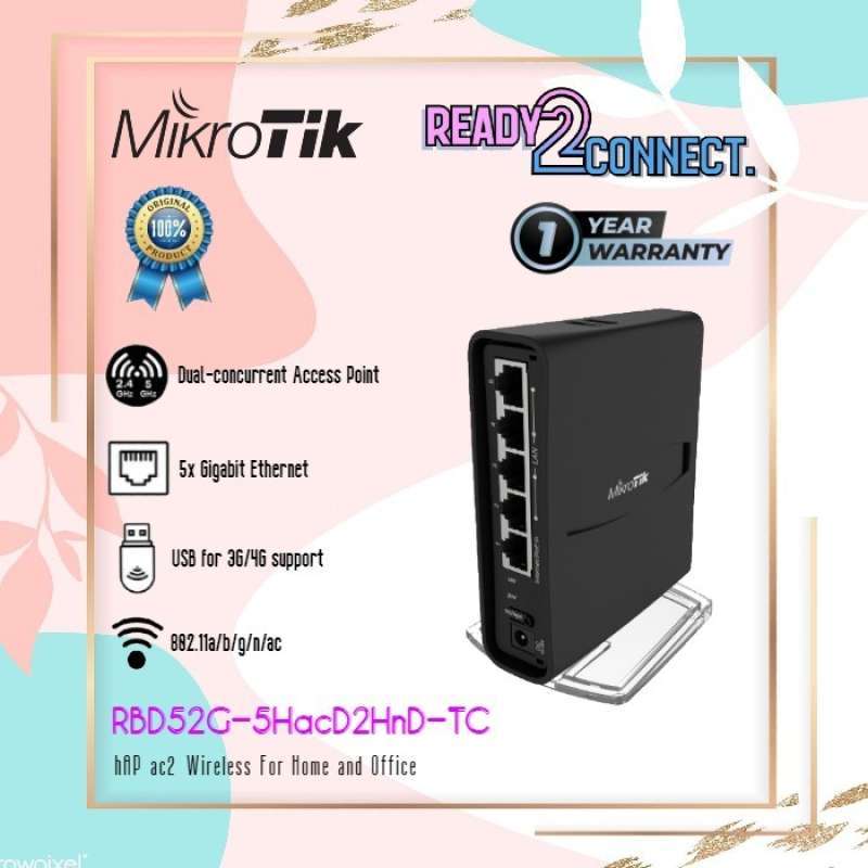 Promo Mikrotik Router Wireless RBD52G-5HacD2HnD-TC (hAP-AC2) Diskon 23% ...
