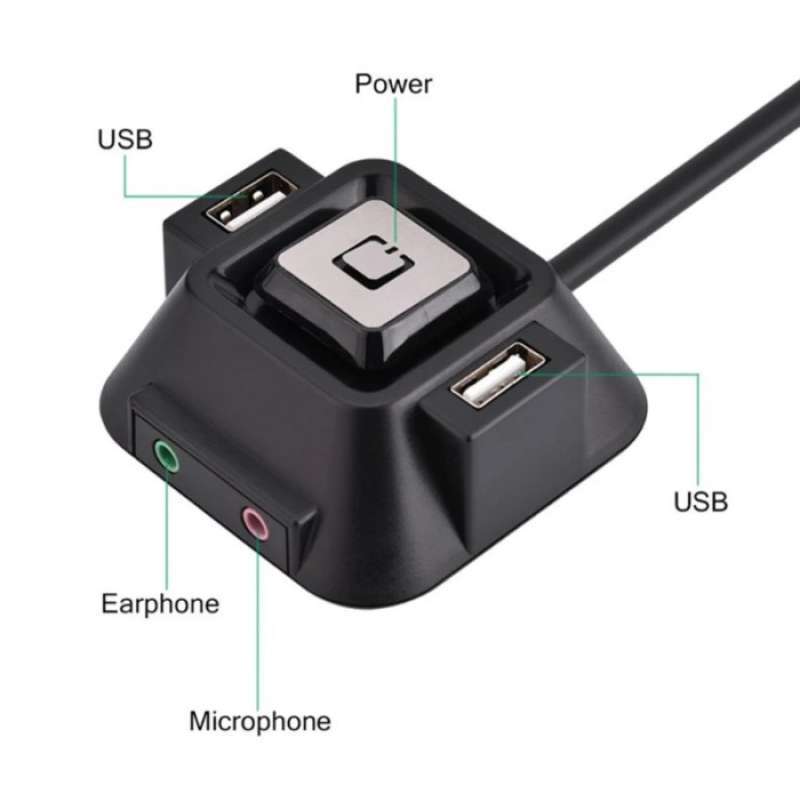 Promo Kabel Power On-Off Reset Push Button Switch Dual Usb Audio For ...