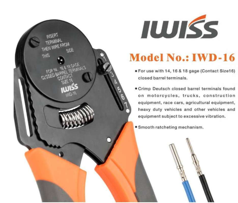 Promo Iwiss Iwd Deutsch Crimping Tool Solid Barrel Circular Contacts