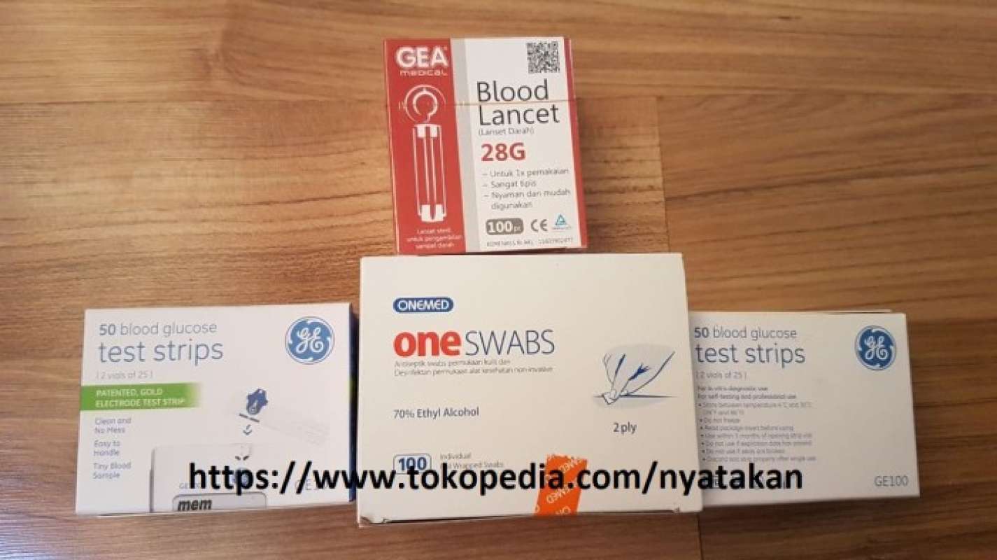 Promo Test Strip Gula Darah Ge100 Isi 100 Blood Glucose Test, Lancet