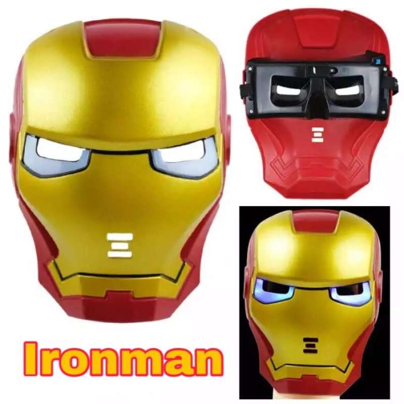 Promo Topeng Led Ironman Anak Bisa Nyala Dan Musik/topeng Ironman Led ...