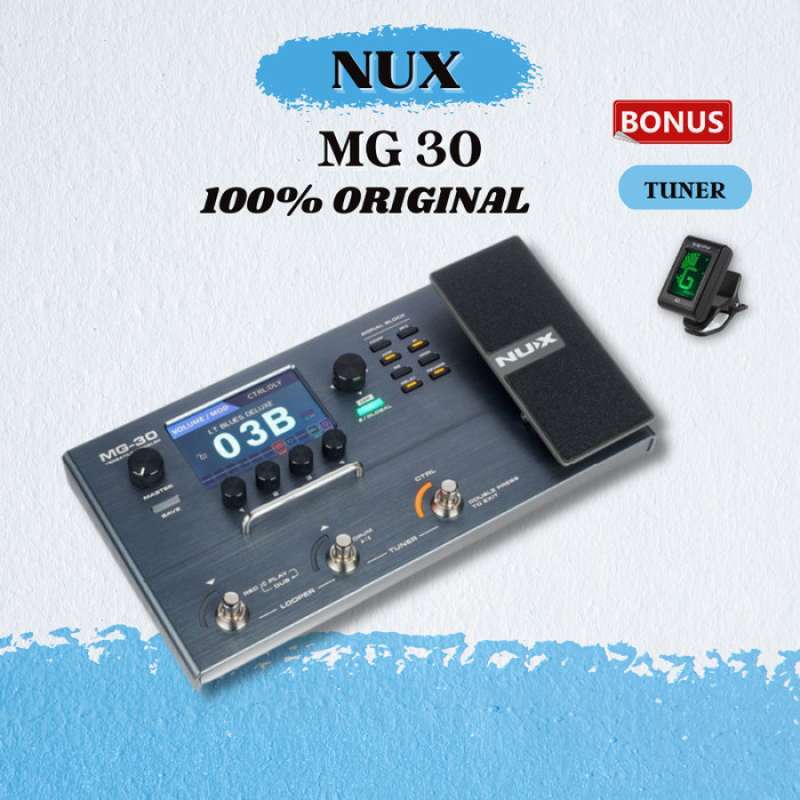 Promo NUX MG30 Modeling Guitar Processor MultiEffects Pedal Effect