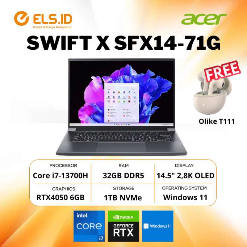 Acer Swift X 14 AI SFX14 14.5 vs Acer Swift X SFX14-71G-76LC 14 Intel Core i7-13700H 2.4GHz / Nvidia GeForce RTX 4050 Laptop / 16GB RAM / 1TB SSD: Quelle est la différence