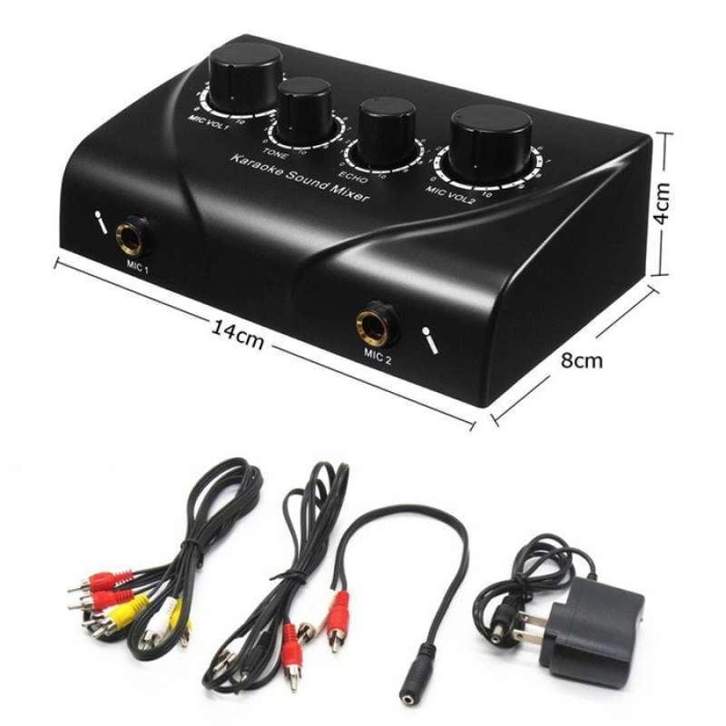 Promo MIXER ECHO MINI MIXER KARAOKE VOKAL INPUT 2 PLUS 1 DENGAN TUNER Diskon 23 di Seller Guaza