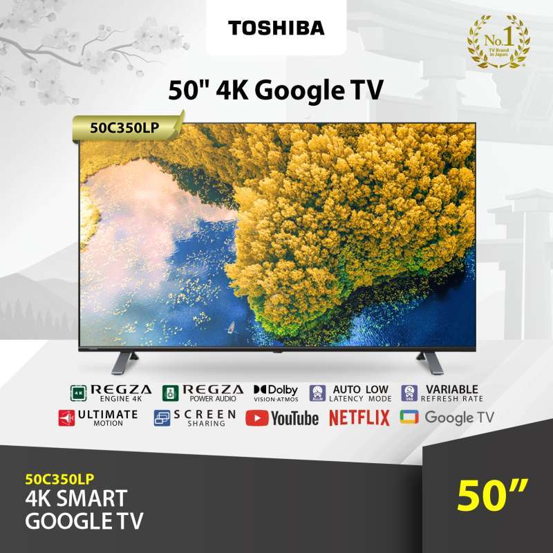 Promo Toshiba TV 50 UHD 4K Smart Google TV 50 Inch 50C350LP Dolby Atmos ...