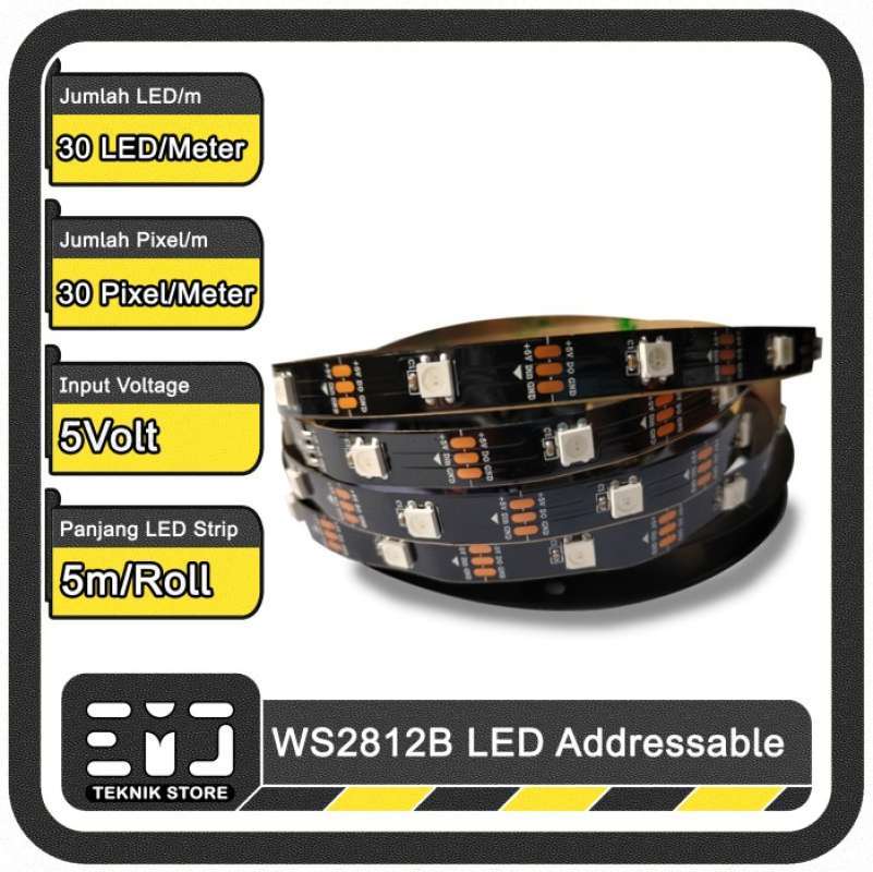 Ruban LED Digital RGB 12V 5M 5050 IP20 30LED/m