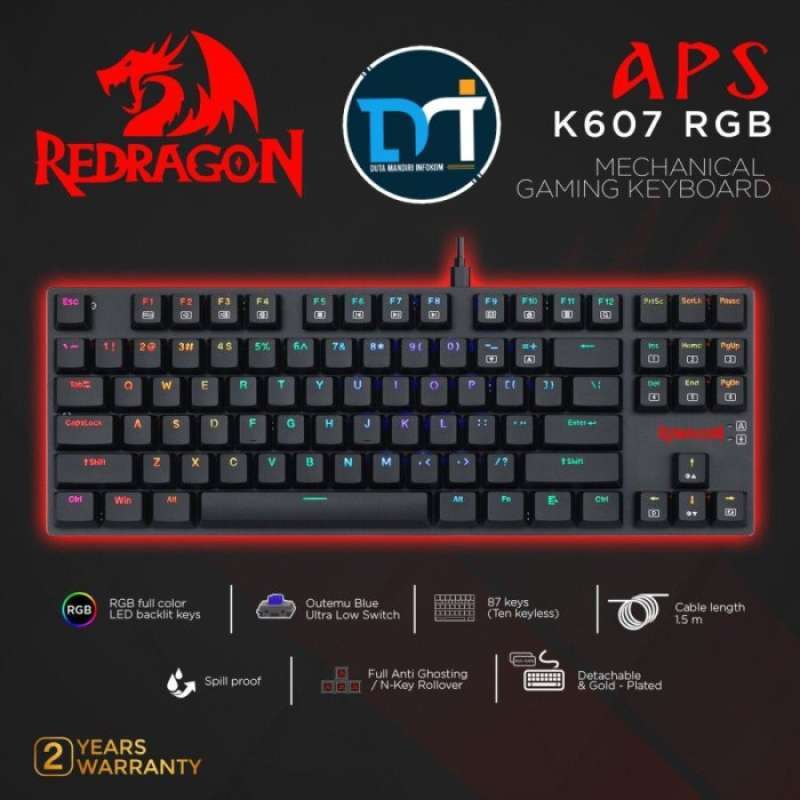 Promo Redragon Aps K607 Rgb - Tkl Ultra Low Mechanical Gaming Keyboard ...