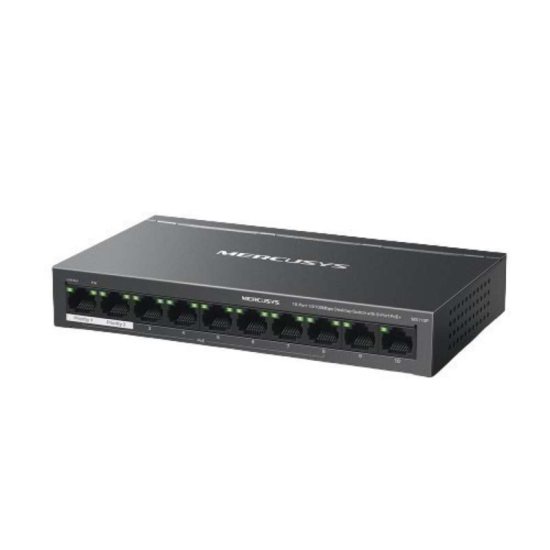 Jual Mercusys Ms110p 10-port 10/100mbps Desktop Switch With 8-port Poe ...