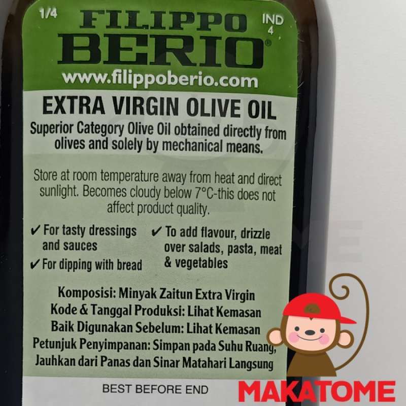 Promo Filippo Berio Extra Virgin Olive Oil 250ml Evoo Mpasi 250 Ml ...