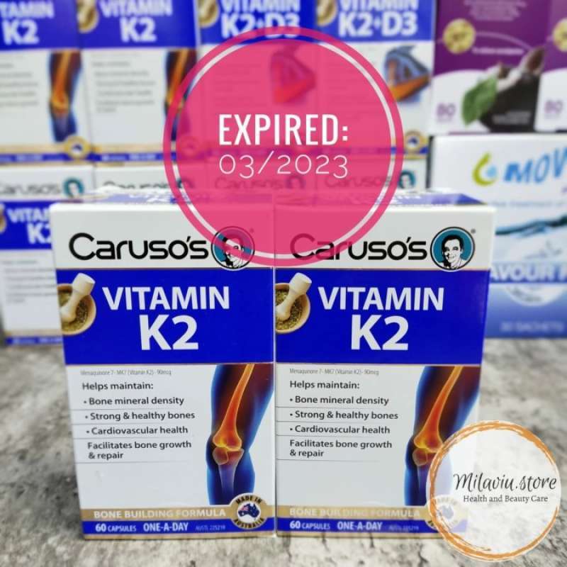 Promo Caruso's Vitamin K2 / Vitamin K2+D3 60 Capsules Diskon 33 di