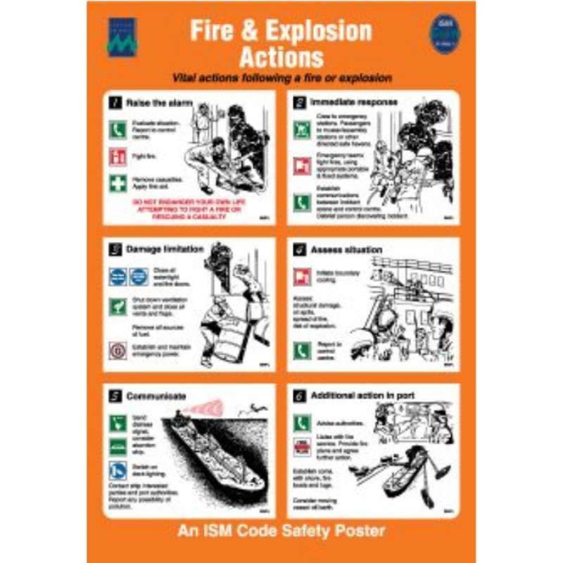 Promo IMO ISM Safety Poster Fire and Explosion Rescue Poster IMPA ...