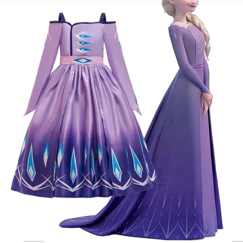 strapless open back dress Disney Frozen Anna and Elsa girl dress in cotton main image 0