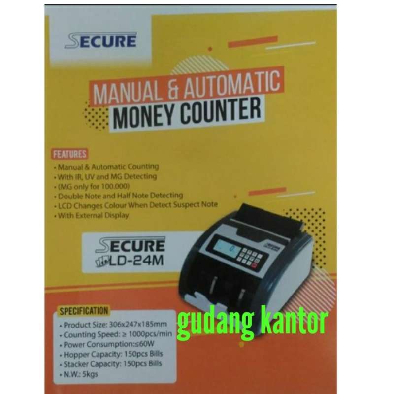 Promo SECURE LD24M Manual & Automatic Money Bill Counter MESIN HITUNG