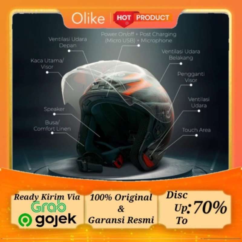 Promo OASE TA H1 HELM Bluetooth GPS MAPS HELMET RAIDER SPEAKER