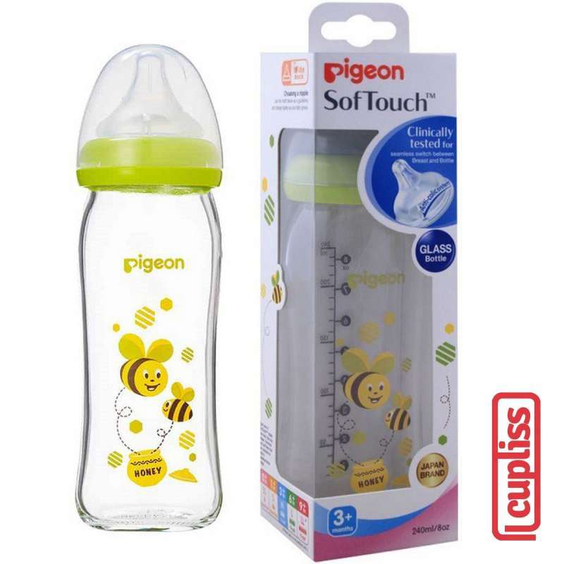 Promo Pigeon Glass Bottle Wide Neck 240 ml Bee Botol Susu Kaca 240ml ...