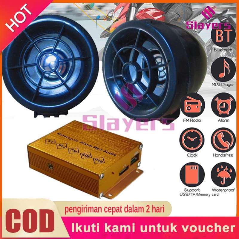 Sepaker Bluetooth Sepeda Motor dengan 2 Pembicara 3 Inci dan Output 2*15W, Hitam, Ideal untuk Penggemar Motor!