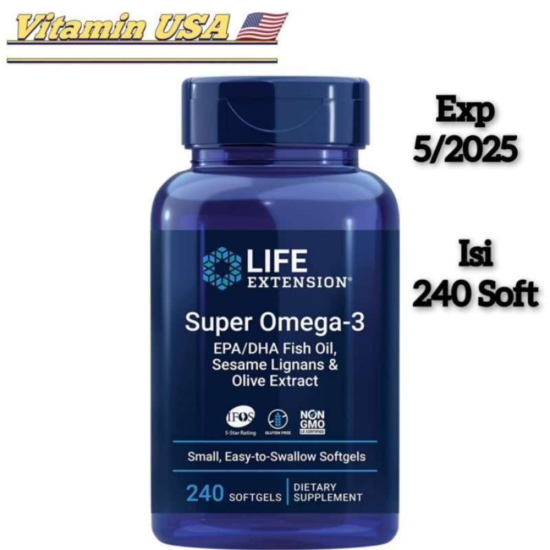 Promo Life Extension Super Omega 3 EPA/DHA Fish Oil 60 / 240 Softgels