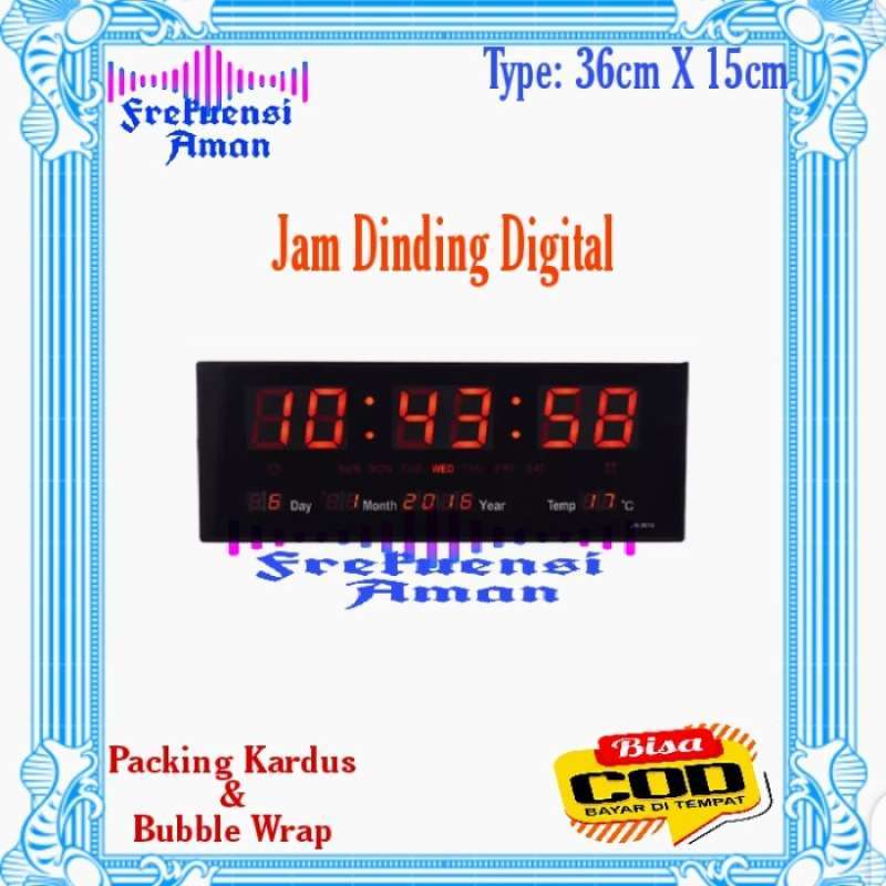 Promo Sale Jam Dinding Digital Jh3615 Warna Merah Led - Packing Kayu ...