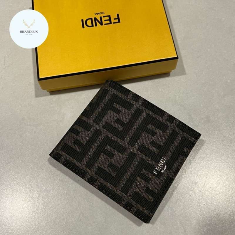 Fendi FF monogram bifold wallet in brown 100% Authentic