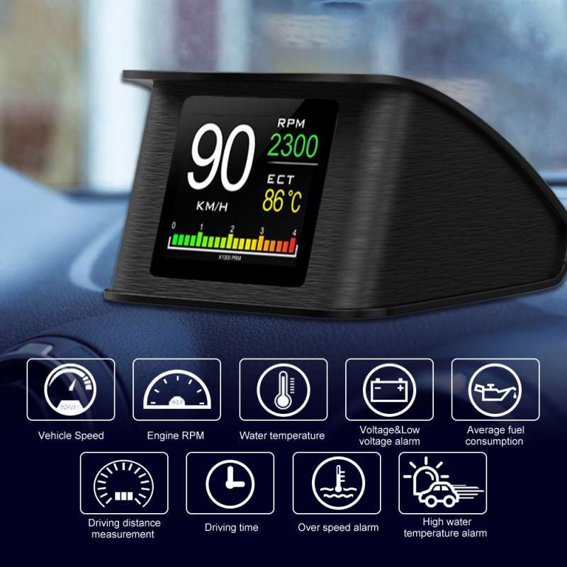 Promo P10 OBD2 Scanner HUD Mobil Digital Pengukur Tegangan Meter ...