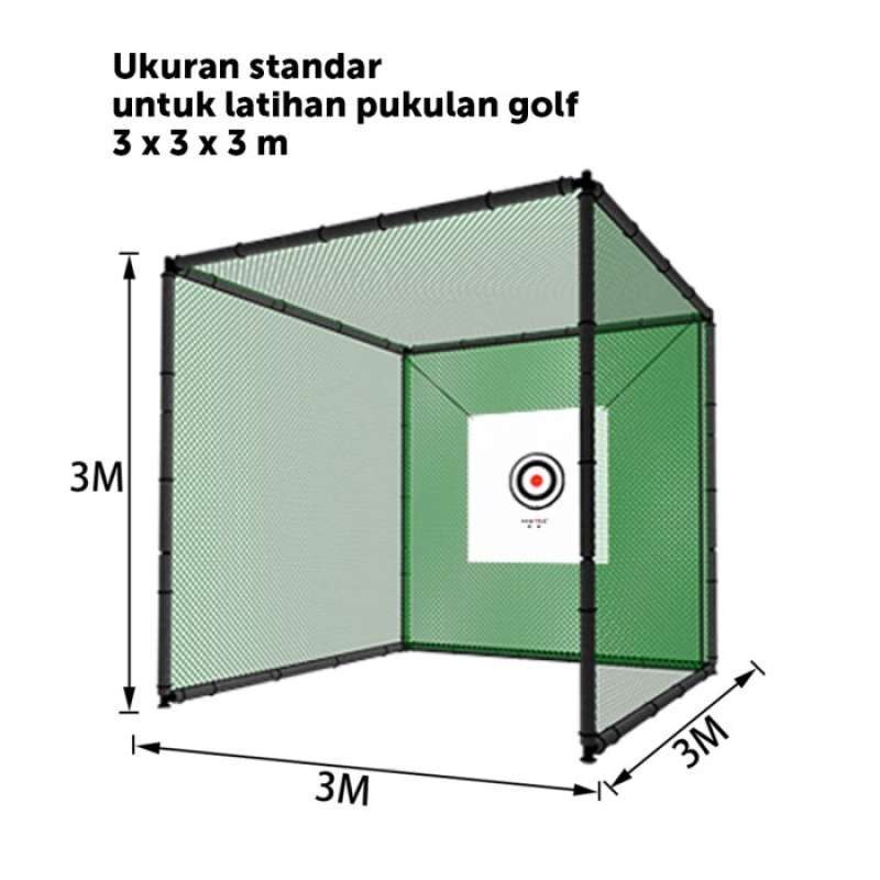 Jual Net driving golf complete / jaring golf cage besi 3m x 3m x 3m