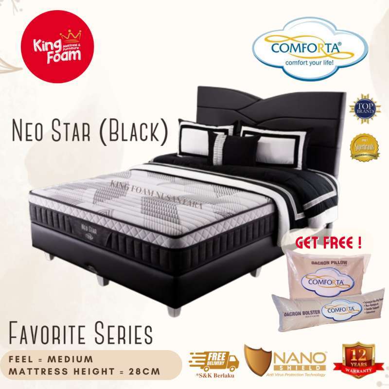 Jual Comforta Neo Star Black Kasur Springbed semua ukuran (Fullset) HB