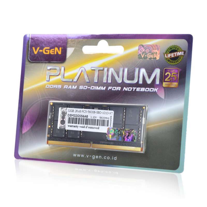 Jual RAM DDR5 Sodimm V-GeN Platinum 32GB PC44800/5600Mhz Memory Laptop ...