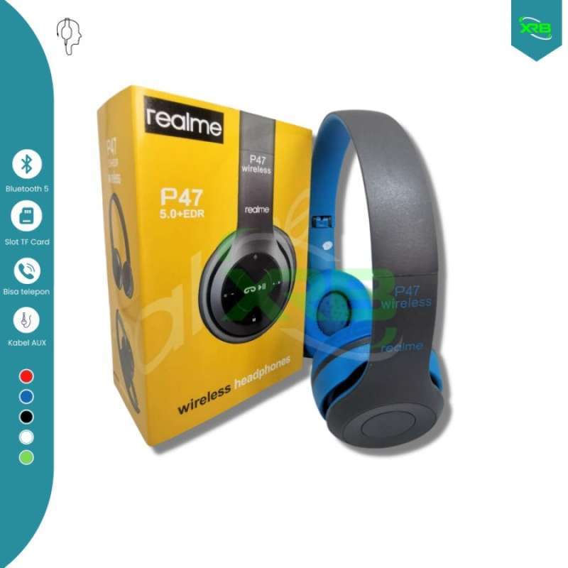 Headphone Bluetooth P47 Realme Headset Bass Handsfree Earphone Audio