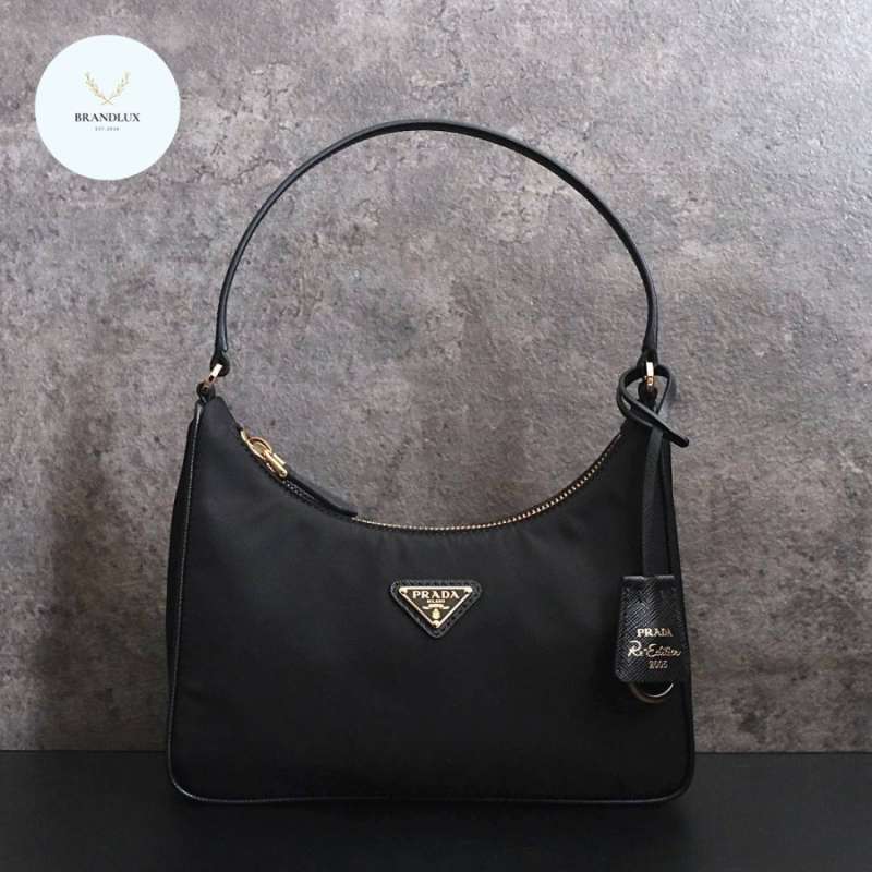 PRADA Nylon Tote Bag Re Edition 2005 in Black GHW 100 Authentic