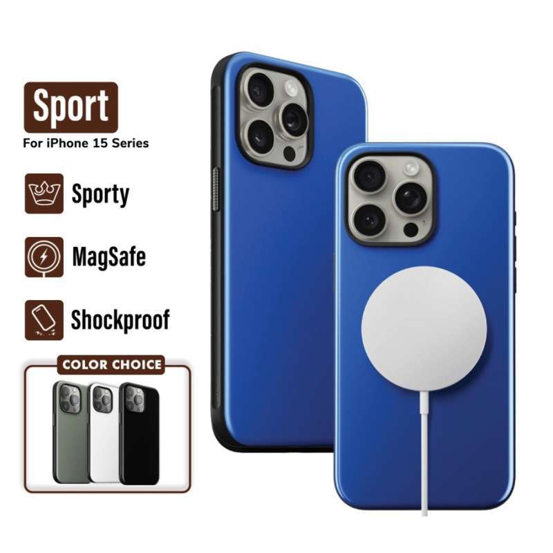 Promo Case iPhone 15 Pro Max Plus Nomad Sport Hybrid Slim MagSafe