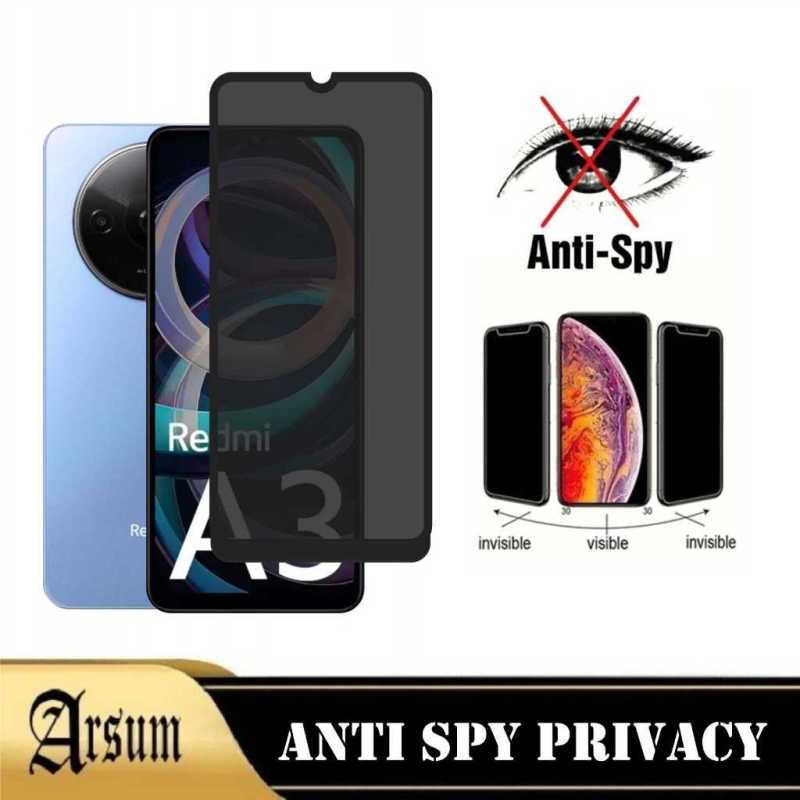 Tempered Glass Layar Privacy REDMI A3 Terbaru Anti Gores Kaca Spy Full  Cover Layar Ponsel