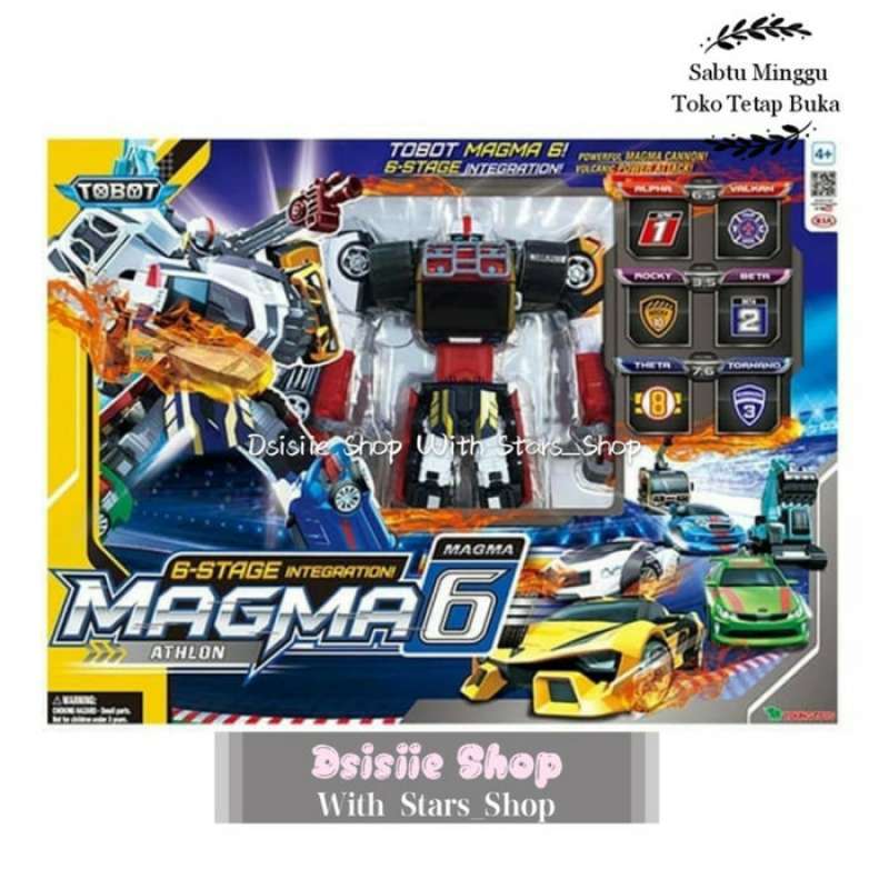 Promo Mainan Robot Anak Tobot Figure Athlon Magma 6 / Robot 6 Cars ...