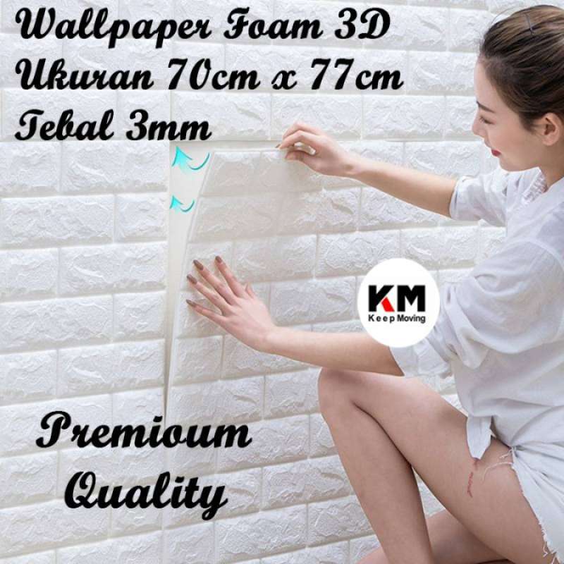 Jual Wallpaper Foam 3d Bata 70cm X 77cm Premium Wall Paper Sticker