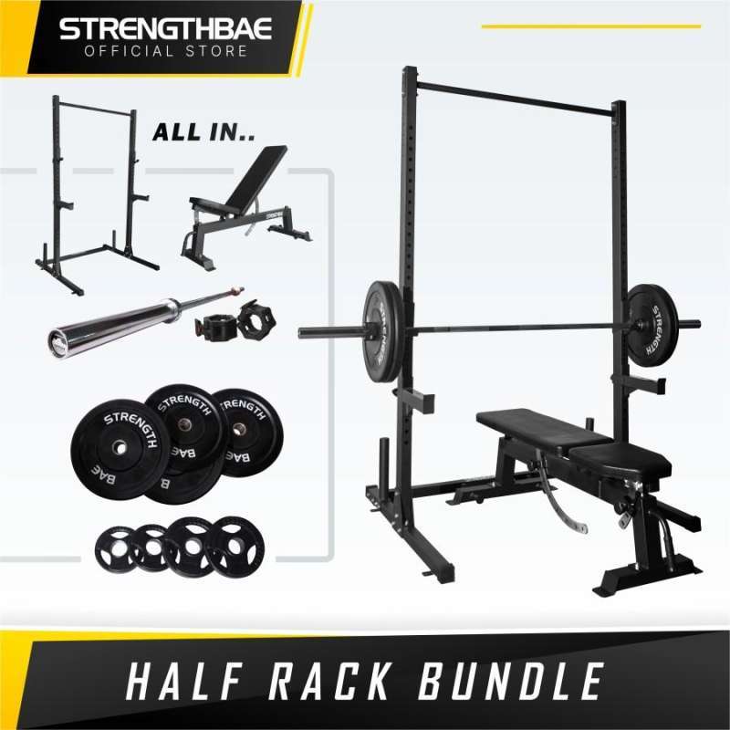 Bench Dan Rak Jual Half Rack Bundle Strengthbae Rak Barbell Plat Beban Bench Gym Pull ...