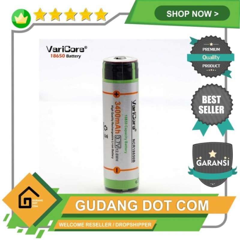 Promo Varicore 18650 Rechargeable Li-ion Battery 3400mah 3.7v Button ...