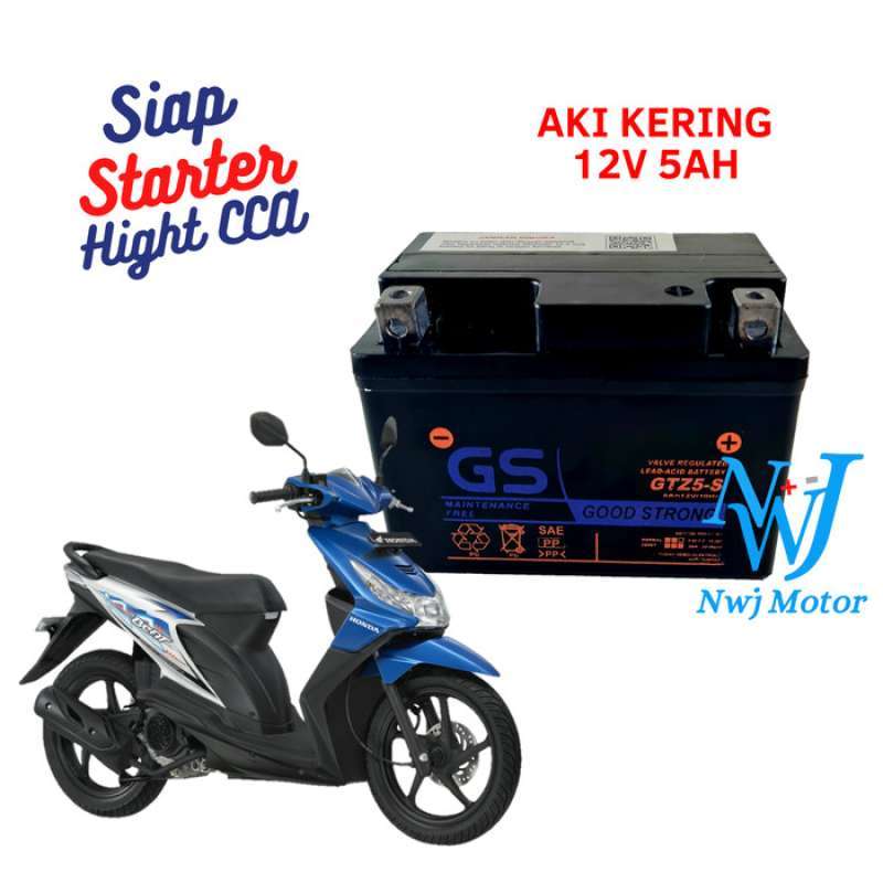 Promo New Aki Motor Karbu Gtz5s Gtz4v Ytz5s Gs Y Accu Kering Termurah